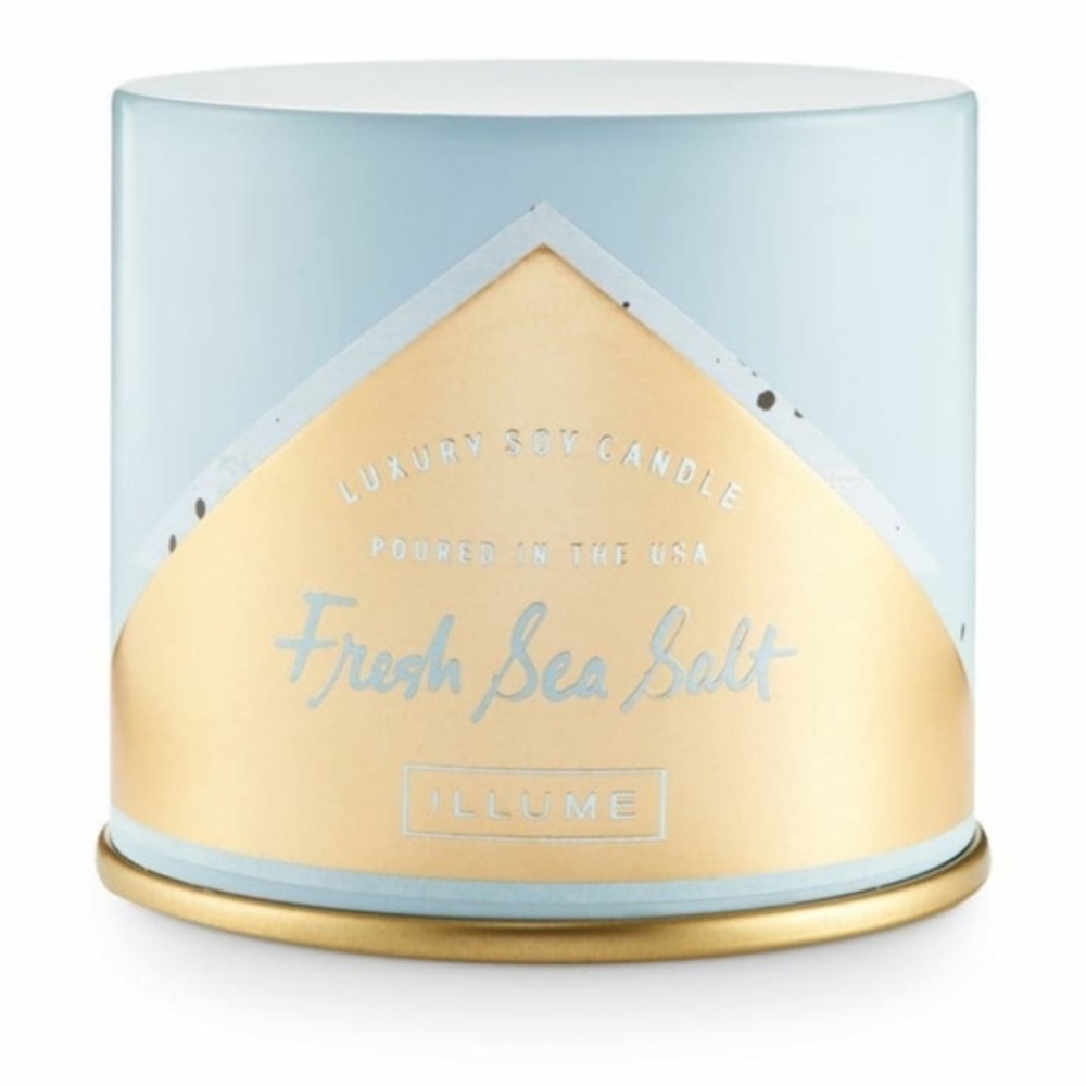 Illume Vanity Tin & Led Wax Pillar 3"x4" Candle